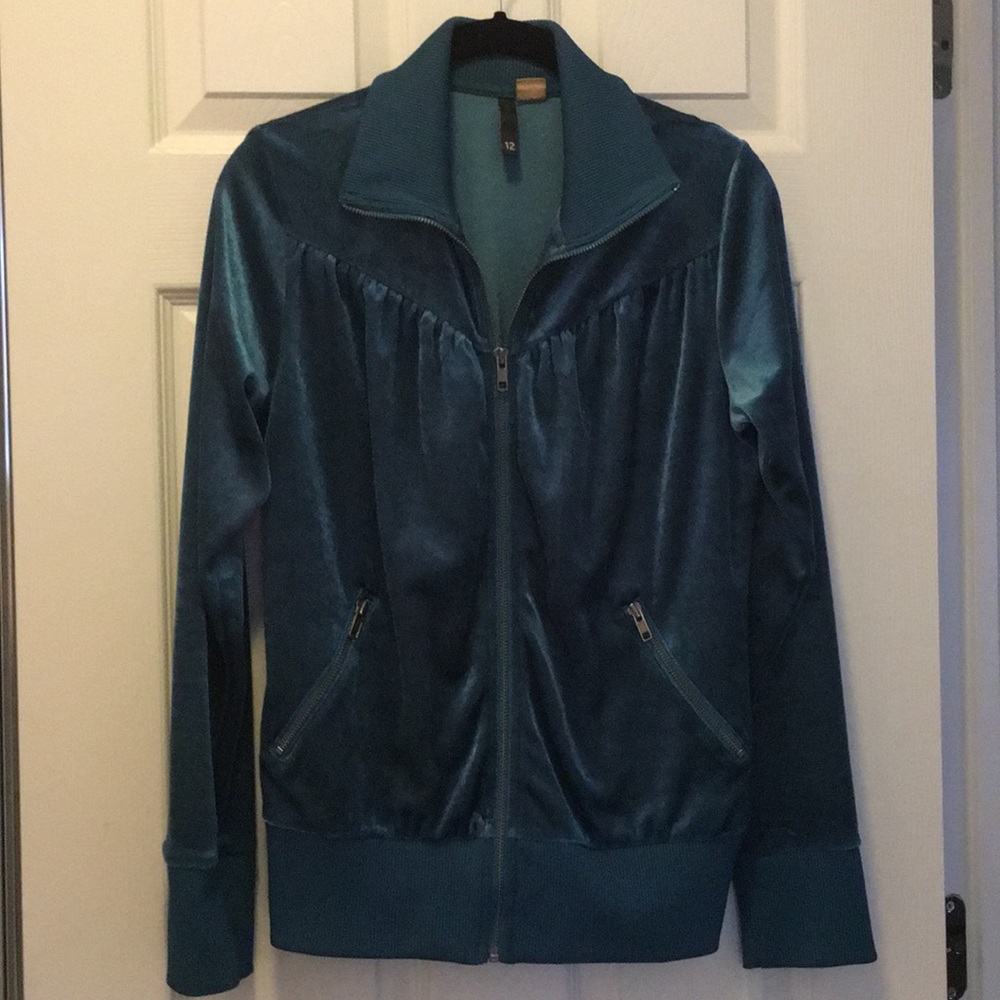 Forever 21 Teal velvet bomber jacket